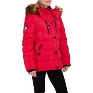 💗Canada Weather Gear Women's Short Parka Puffer Coat. Fire Red!